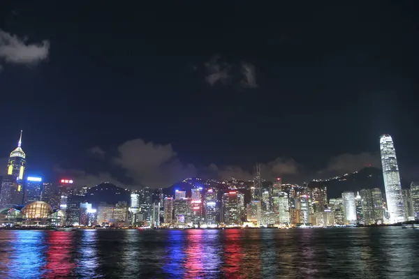 July 2005 View Night Hong Kong Skyline Tsim Sha Tsui — 스톡 사진