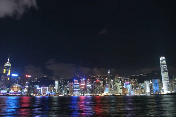 July 2005 View Night Hong Kong Skyline Tsim Sha Tsui — Stok fotoğraf