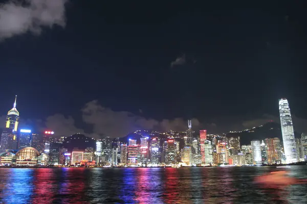 July 2005 View Night Hong Kong Skyline Tsim Sha Tsui — Foto Stock