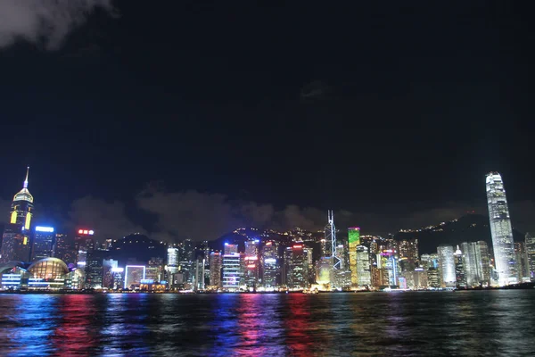 July 2005 View Night Hong Kong Skyline Tsim Sha Tsui — Foto Stock