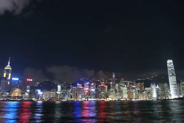 July 2005 View Night Hong Kong Skyline Tsim Sha Tsui — 스톡 사진