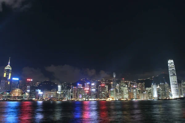 July 2005 View Night Hong Kong Skyline Tsim Sha Tsui — Foto Stock