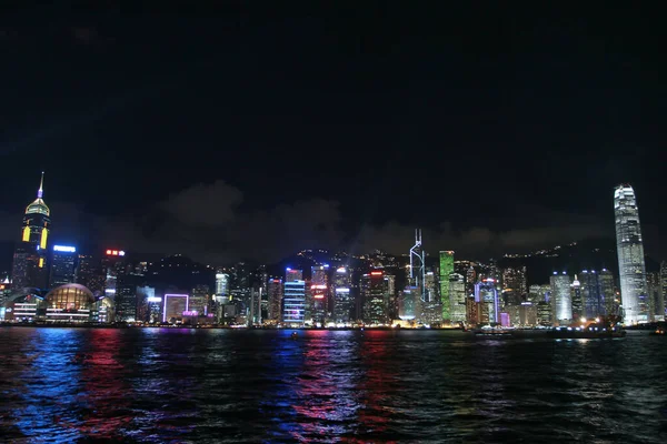 July 2005 View Night Hong Kong Skyline Tsim Sha Tsui — Foto Stock