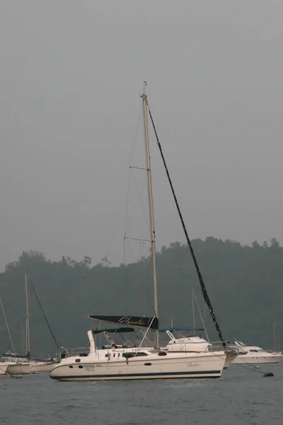 View Hebe Haven Large Boat Parking Sea Coast Oct 2006 — Stock Photo, Image