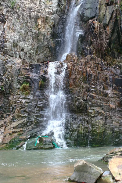 Steep Cliff Waterfall Waterfall Bay Park Hong Kong China — Stock Photo, Image