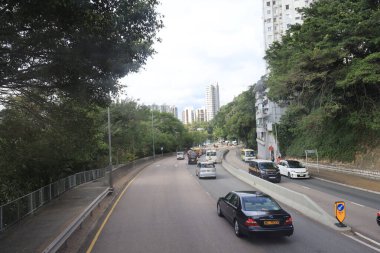 14 Mayıs 2021 Pok Fu Lam yolunun sokak manzarası, Hong Kong