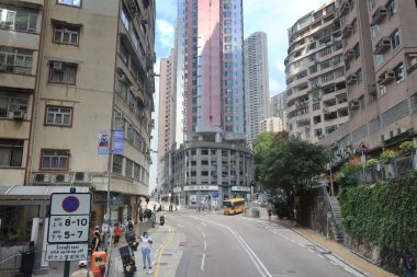 14 Mayıs 2021 Bonham Yolu, Hong Kong sokak manzarası.