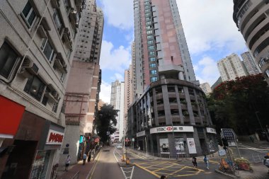 14 Mayıs 2021 Bonham Yolu, Hong Kong sokak manzarası.