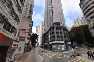 14 Mayıs 2021 Bonham Yolu, Hong Kong sokak manzarası.