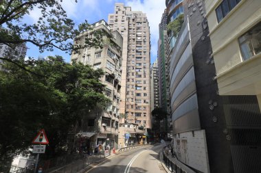 14 Mayıs 2021 Bonham Yolu, Hong Kong sokak manzarası.