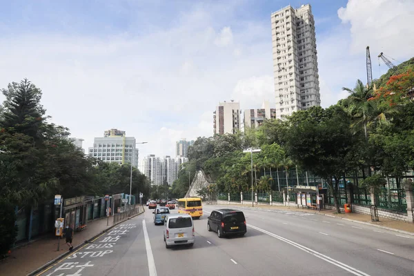 14 Mayıs 2021 Pok Fu Lam yolunun sokak manzarası, Hong Kong