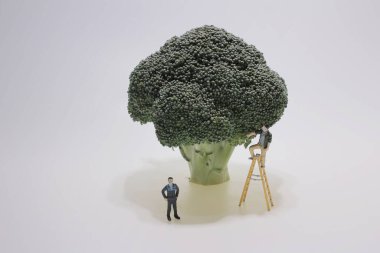 Brokoli 'nin yanında hantal bir figür var.
