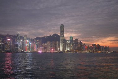 21 Aralık 2020 Victoria Limanı Kış Günbatımında, Hong Kong 