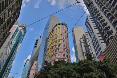 15 Mayıs 2021 Johnston Yolu, Wan Chai Yolu, Hong Kong 'daki eski yerleşim yeri.