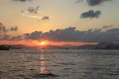 15 Mayıs 2021 Lantau Adası Hong Kong Adası, Batı Halkası 'ndan izlendi..