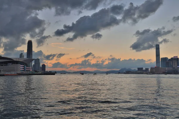 Травня 2021 Року Сутінках Затоки Вікторія Шлюз Скайлайн Гонконг — стокове фото
