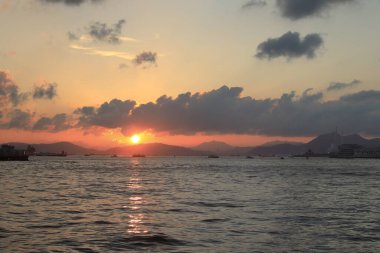 15 Mayıs 2021 Lantau Adası Hong Kong Adası, Batı Halkası 'ndan izlendi..