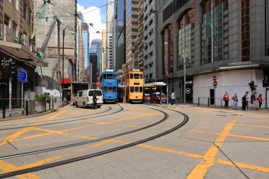 18 Mayıs 2021 Batı Market, Hong Kong tramvay istasyonu.
