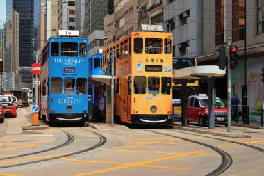18 Mayıs 2021 Batı Market, Hong Kong tramvay istasyonu.