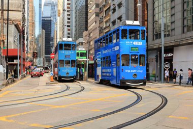 18 Mayıs 2021 Batı Market, Hong Kong tramvay istasyonu.