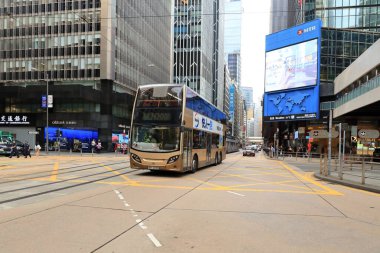 18 Mayıs 2021 işlek sokak manzarası, Des Voeux Road Central, hk