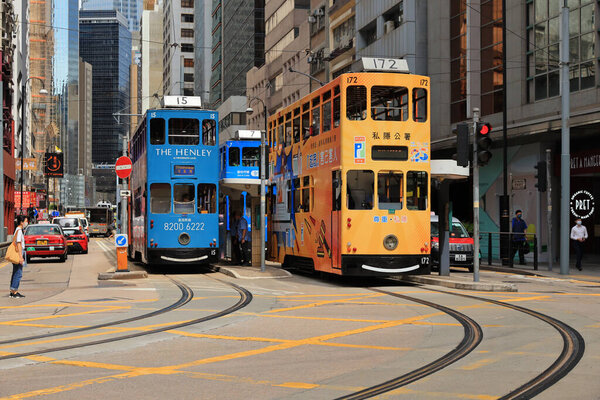 18 May 2021 the tramway station at Western Market, hong kong