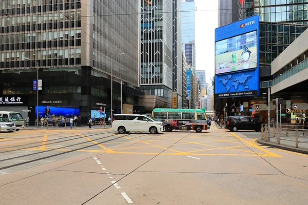 Mayo 2021 Des Voeux Road Central Carretera Concurrida Hong Kong —  Fotos de Stock