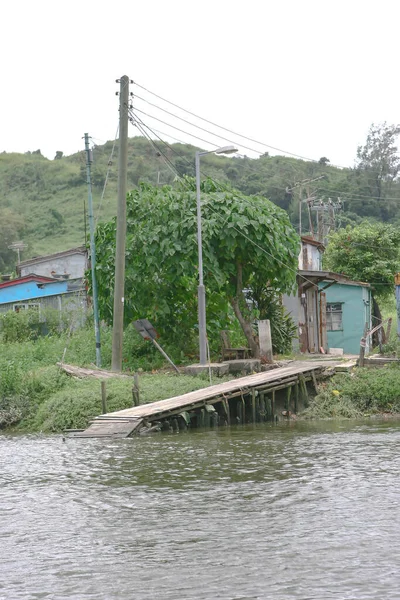 Wood Pier Shan Pui Tsuen River — Stock Photo, Image