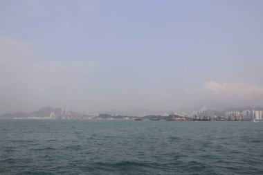 16 Mart 2021, Tsing Yi, Hong Kong kıyıları.