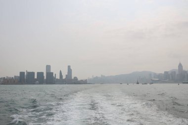 16 Mart 2021. Hong Kong 'un Victoria Limanı.