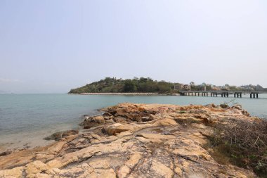16 Mart 2021 Tai Lei Adası, Hong Kong sahil şeridi.