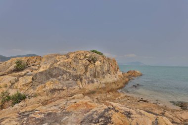 16 Mart 2021 Tai Lei Adası, Hong Kong sahil şeridi.