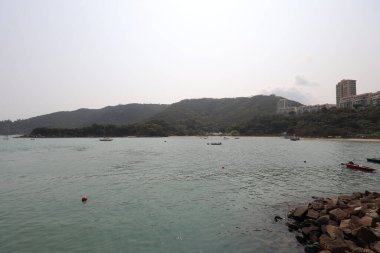 16 Mart 2021 'de, Hong Kong' daki Lantau Adası 'nda bir Discovery Bay. 