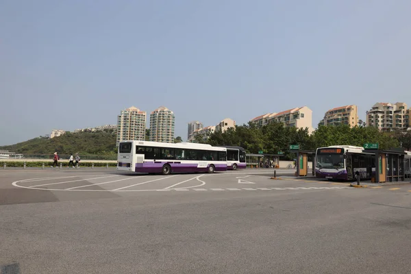 stock image 16 March 2021 the Discovery Bay Plaza Station Bus Terminus, hk