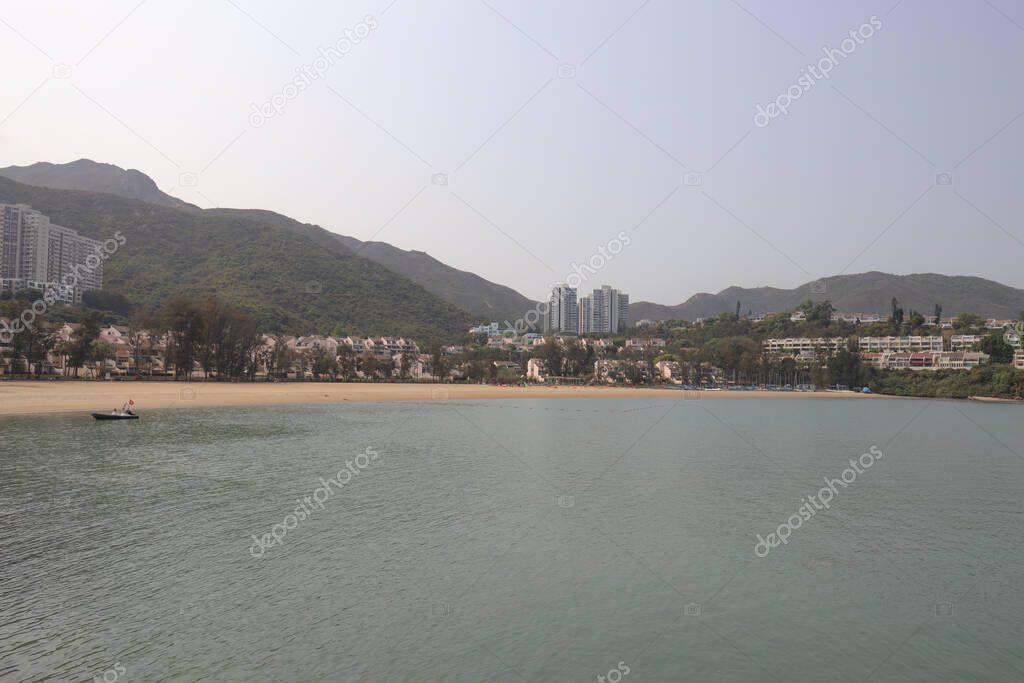 16 March 2021 the Tai Pak Beach at Discovery bay, Lantau island, Hong Kong