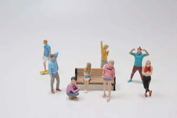 Social Life Mini Figure Gathering — Stock Photo, Image