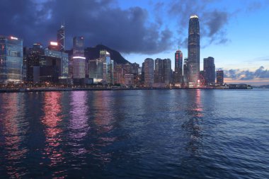 26 Mayıs 2021 Hong Kong Çin Şehri Skyline, Hong Kong Merkez İş Merkezi