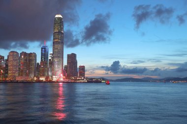 26 Mayıs 2021 Hong Kong Gecesi, merkez kıyı şeridi. 