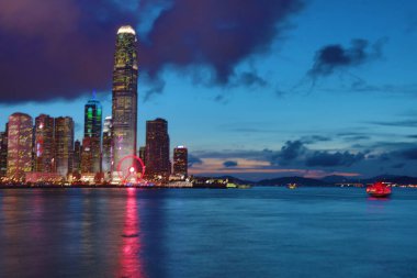 26 Mayıs 2021 Hong Kong Gecesi, merkez kıyı şeridi. 