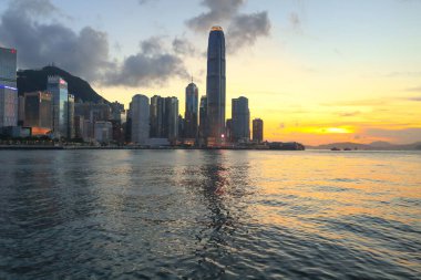 26 Mayıs 2021, Hong Kong şehir merkezindeki Sunset.