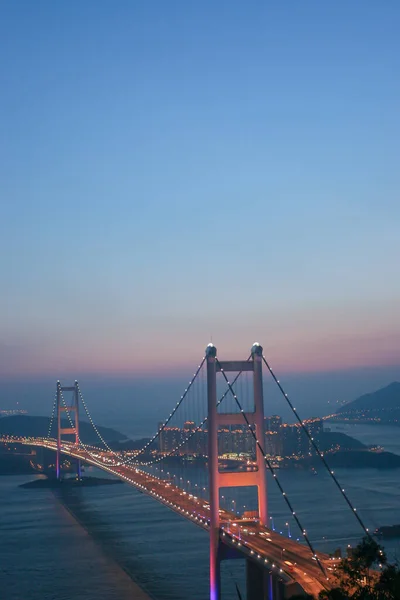 Července 2005 Krásný Most Tsing Při Západu Slunce Hongkongu — Stock fotografie