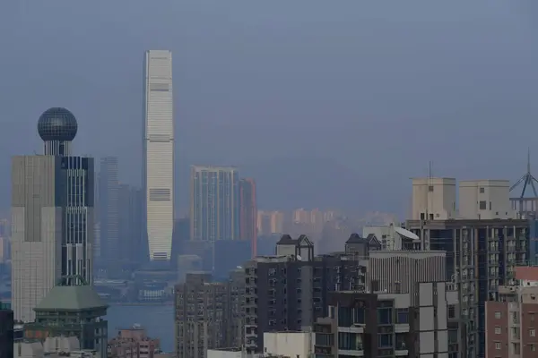 Jan 2021 Skupina Davu Obytné Budovy Shek Tong Tsui — Stock fotografie