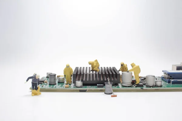 Integrated Circuits Close White Board — Stock fotografie
