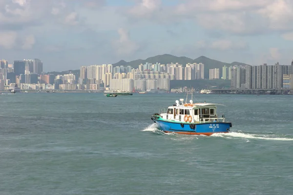 Junio 2005 Hong Kong Skyline Por Tarde Sobre Victoria Harbour — Foto de Stock