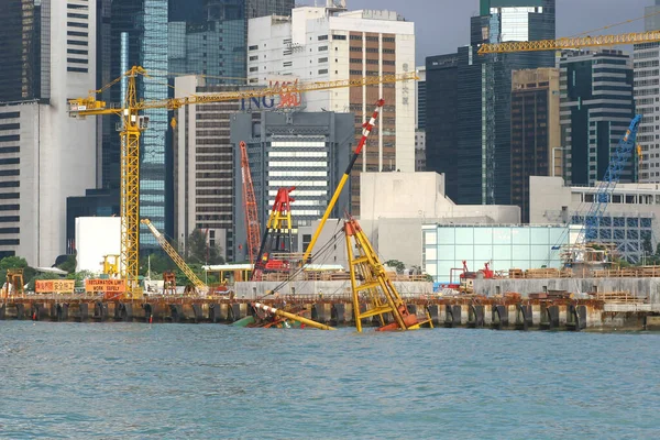 June 2005 Land Reclamation Being Carried Out Sea Front Development — Stock Photo, Image