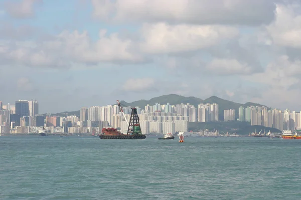 Giugno 2005 Hong Kong Skyline Nel Pomeriggio Sopra Victoria Harbour — Foto Stock