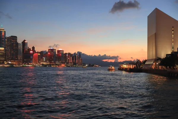 Május 2021 Harbour Promenade Kilátás Victoria Harbour Tsim Sha Tsui — Stock Fotó