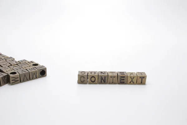 ブロック概念 金属キューブ上のコンテキストワード — ストック写真