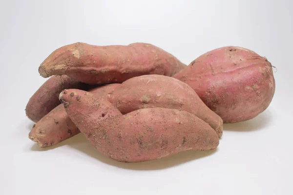 Whole Sweet Potatoes Yams Fresh Healthy Root Vegetabl — Stock Fotó