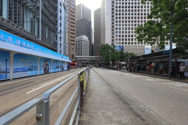 Juni 2021 Die Straßenbahnhaltestelle Der Bank Street Hong Kong — Stockfoto